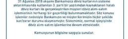 Halkbank’Tan Döviz Kuru Açıklaması