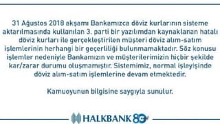 Halkbank’Tan Döviz Kuru Açıklaması