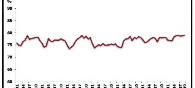 İmalat sanayi kapasite kullanımı Eylül'de 0.2 puan arttı