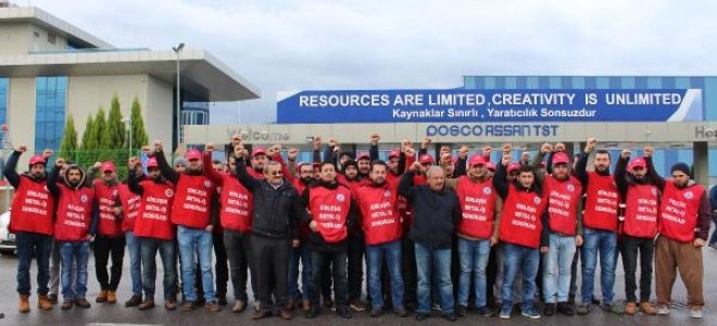İzmit'te çelik fabrikasındaki işten çıkarmaya tepki