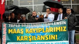 KESK üyelerinden bordro yakma eylemi