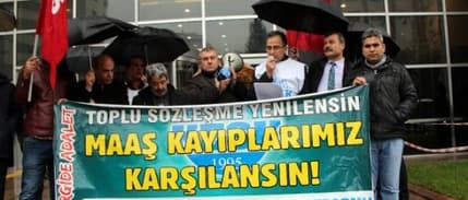 KESK üyelerinden bordro yakma eylemi