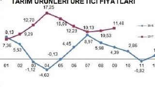 Tarım ürünleri üretici fiyatları Eylül'de yüzde 1.88 arttı