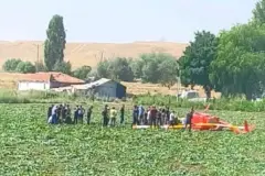 Ankara'da eğitim helikopteri düştü