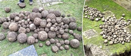 Belçika'da orta çağ dönemine ait yüzlerce taş gülle bulundu