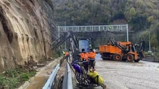 Bolu Dağı Tüneli'nde heyelan önleme çalışmaları sürüyor