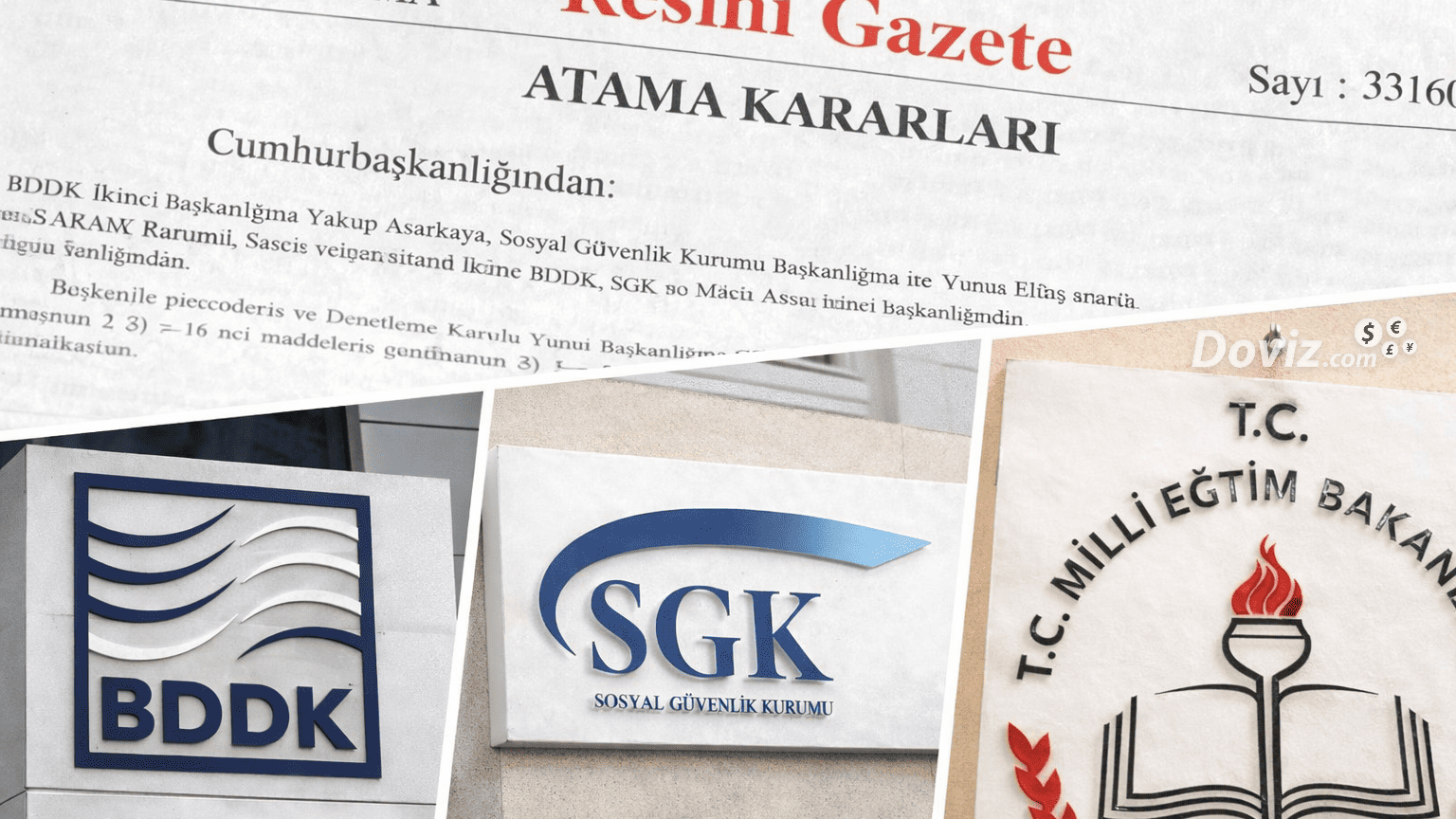 Cumhurbaşkanlığı kararıyla BDDK, SGK ve MEB'de üst düzey atamalar yapıldı