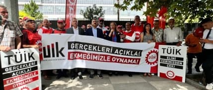 DİSK, TÜİK önünde protesto yaptı: Bu rakam kavgası değil, ekmek kavgasıdır