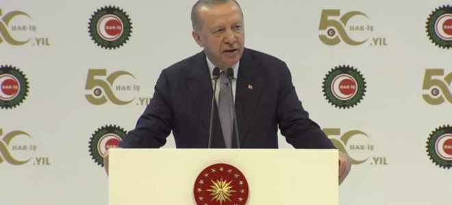 Erdoğan: İşçinin alın teri hiçbir ideolojiye ipotek edilemez