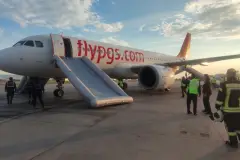Esenboğa'da uçak kabininde yangın çıktı