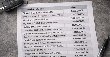 İki milyon TL altındaki otomatik vitesli araç seçenekleri belli oldu