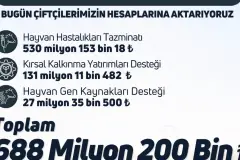 Tarımsal destek ödemeleri bugün üreticilerin hesaplarına geçiyor
