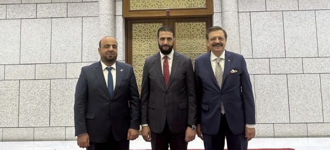 TOBB Başkanı, Suriye Cumhurbaşkanı Şara ile bir araya geldi