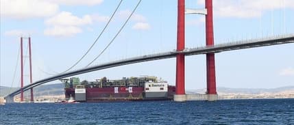 Türkiye'nin ilk yüzer doğal gaz üretim platformu Çanakkale'de