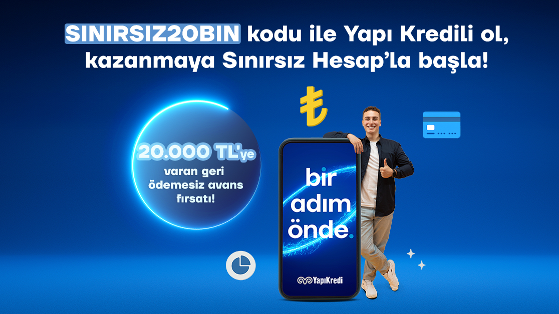 Yapı Kredi'den Geri Ödemesiz 20.000 TL Avans